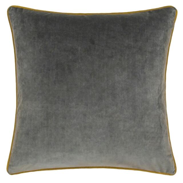 Rackhams Meridian Velvet Cushion Cover - Charcoal/Moss - 45cm x 45cm - Charcoal/Moss - 100% Polyester - image 1