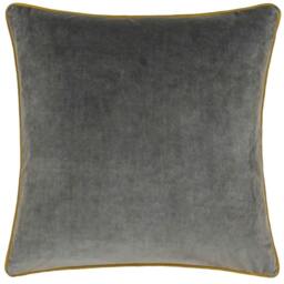 Rackhams Meridian Velvet Cushion Cover - Charcoal/Moss - 45cm x 45cm - Charcoal/Moss - 100% Polyester - thumbnail 2