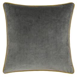 Rackhams Meridian Velvet Cushion Cover - Charcoal/Moss - 45cm x 45cm - Charcoal/Moss - 100% Polyester