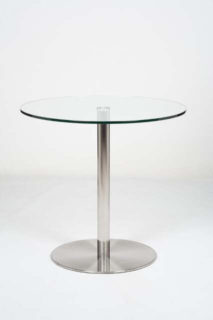 Rackhams Target 80cm Small Round Glass Dining Table - Silver - 1 - image 1