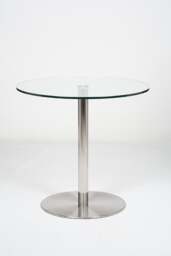 Rackhams Target 80cm Small Round Glass Dining Table - Silver - 1