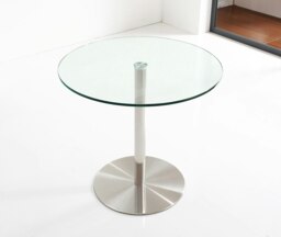 Rackhams Target 80cm Small Round Glass Dining Table - Silver - 1 - thumbnail 3