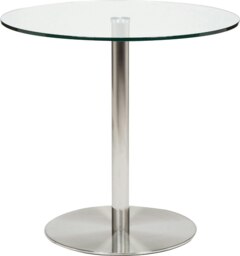 Rackhams Target 80cm Small Round Glass Dining Table - Silver - 1 - thumbnail 2