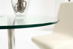 Rackhams Target 80cm Small Round Glass Dining Table - Silver - 1 - thumbnail 4