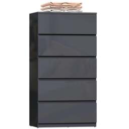 Rackhams Bedroom Chest of Drawers, Dresser - 5 - High Gloss White - 55 x 34 x 100cm - thumbnail 3