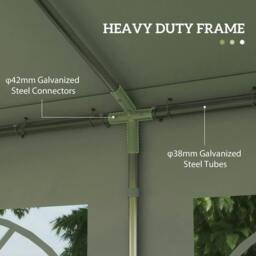 Rackhams 6m x 4m Heavy Duty Garden Gazebo for Parties, Wedding and Events, White - thumbnail 5