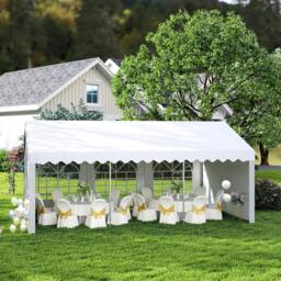 Rackhams 6m x 4m Heavy Duty Garden Gazebo for Parties, Wedding and Events, White - thumbnail 2