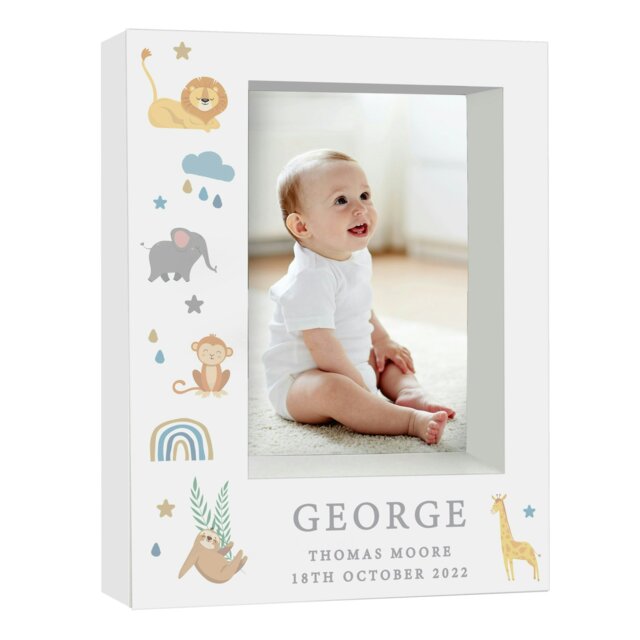 Rackhams Personalised Safari Animals 5x7 Box Photo Frame - image 1