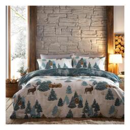 Rackhams Arcticus Arctic Animals Duvet Cover Set - Blue - Double - Blue - 50% Cotton/50% Polyester