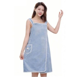 Rackhams Coral Fleece Thickened Bathrobe Blanket & Towel - Blue - thumbnail 1