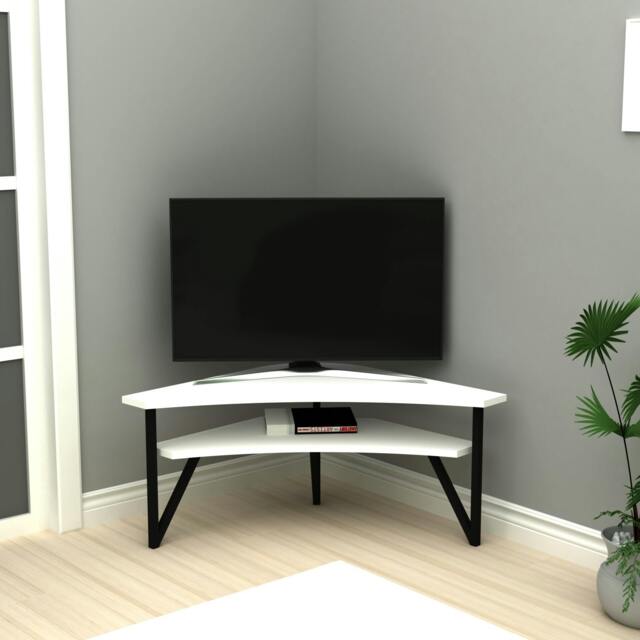 Rackhams Corner TV Stand Entertainment Center Lotte - White - image 1