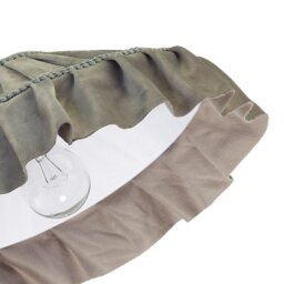 Rackhams Shabby Chic Grey Folded Hanging Velvet Fabric Pendant Lighting Shade - thumbnail 3