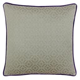 Rackhams Riva Paoletti Belsize Cushion Cover - Taupe/Purple - 45x45cm - Taupe/Purple - 58% Linen/42% Polyester
