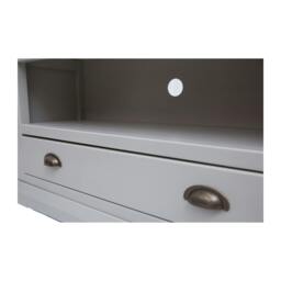 Rackhams Loreo Light Grey 1 Drawer TV Cabinet Brass Cup Handle - Light Grey - thumbnail 5