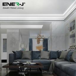 Rackhams 2m Gypsum LED Cove Light 45 Degreesâ Corner Aluminum Profile, White Finish - thumbnail 6