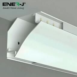 Rackhams 2m Gypsum LED Cove Light 45 Degreesâ Corner Aluminum Profile, White Finish - thumbnail 1
