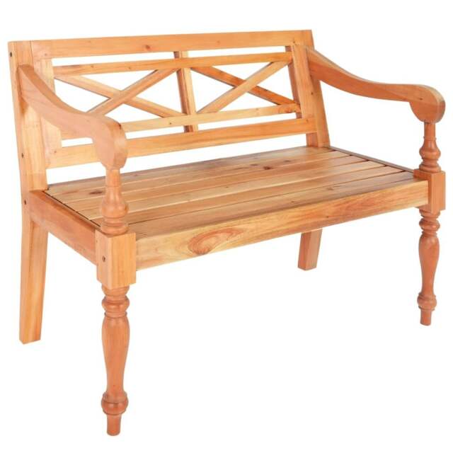 Rackhams Batavia Bench 98 cm Solid Mahogany Wood Light Brown