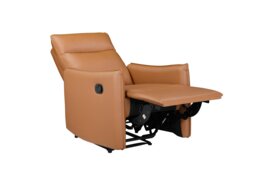 Rackhams Lugo Manual Recliner Sofa (Cognac PU) - Brown - 1, 2, 3 Recliner - thumbnail 4