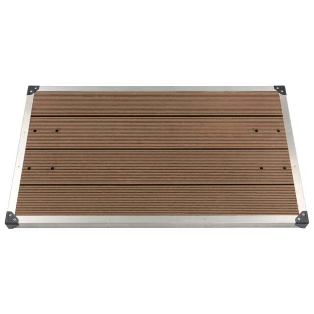 Rackhams Outdoor Shower Tray WPC Stainless Steel 110x62 cm Brown