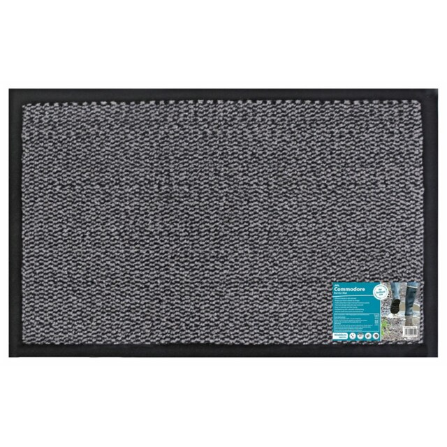 Rackhams Heavy Duty Commodore Backed Barrier Door Floor Mat, Grey, 40x60cm - image 1