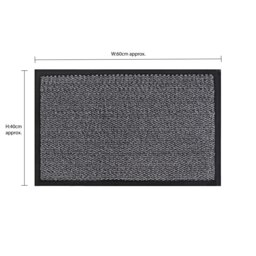 Rackhams Heavy Duty Commodore Backed Barrier Door Floor Mat, Grey, 40x60cm - thumbnail 6