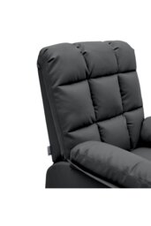 Rackhams Black Checkered Faux Leather Upholstered Recliner Armchair - Black - thumbnail 4