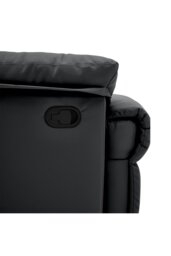 Rackhams Black Checkered Faux Leather Upholstered Recliner Armchair - Black - thumbnail 5