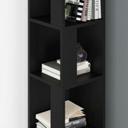 Rackhams Piano Modern Corner Bookcase Tall Display Unit 158.9cm - Oak White - thumbnail 2