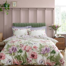 Rackhams Serenity Garden Reversible 200 Thread Count Cotton Duvet Cover Set - Super King