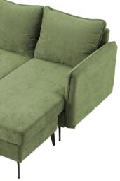 Rackhams 3-Seater Green Upholstered Corner Sectional Sofa - Green - One Size - thumbnail 4