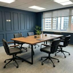 Rackhams Sleek & Slender Rustic Conference Table - 200 - 150 - thumbnail 1