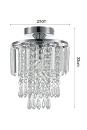Rackhams Glamorous Crystal Cascade Chandelier with Chrome Accents - Silver - One Size - thumbnail 2