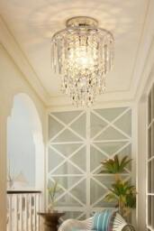 Rackhams Glamorous Crystal Cascade Chandelier with Chrome Accents - Silver - One Size - thumbnail 4