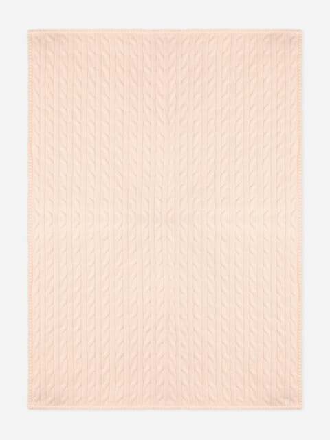 Rackhams Ralph Lauren Baby Girls Cotton Cable Knit Blanket in Pink (101cm) - Pink - 0 - 6 Mths - image 1
