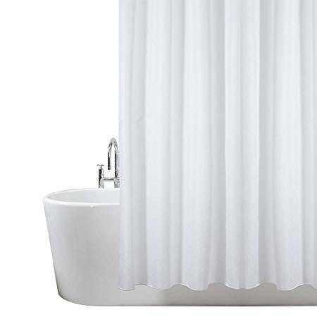 Rackhams White Extra Wide Shower Curtains For Full Bath Coverage Mould Proof Mould Mildew
