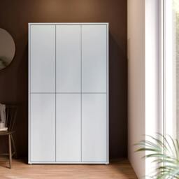 Rackhams Alice Springs Tall Shoe Cabinet with 6 Doors Push-to-Open in Light Grey - Matt - Standard - Light Grey - thumbnail 1