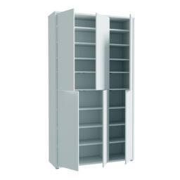 Rackhams Alice Springs Tall Shoe Cabinet with 6 Doors Push-to-Open in Light Grey - Matt - Standard - Light Grey - thumbnail 4