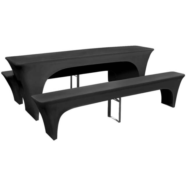 Rackhams Three Piece Slipcover for Beer Table/Benches Stretch Anthracite