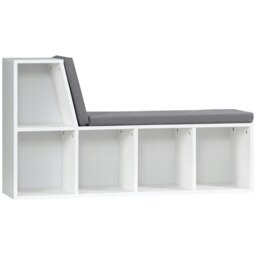Rackhams 2 Tier Bookcase w/ Removable Cushions Storage Cabinet for Living Room - thumbnail 2