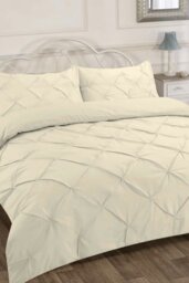 Rackhams Pintuck Pleated Duvet Cover Set Bedding - White - Super King - thumbnail 5
