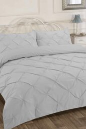 Rackhams Pintuck Pleated Duvet Cover Set Bedding - White - Super King - thumbnail 6