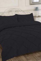 Rackhams Pintuck Pleated Duvet Cover Set Bedding - White - Super King - thumbnail 2