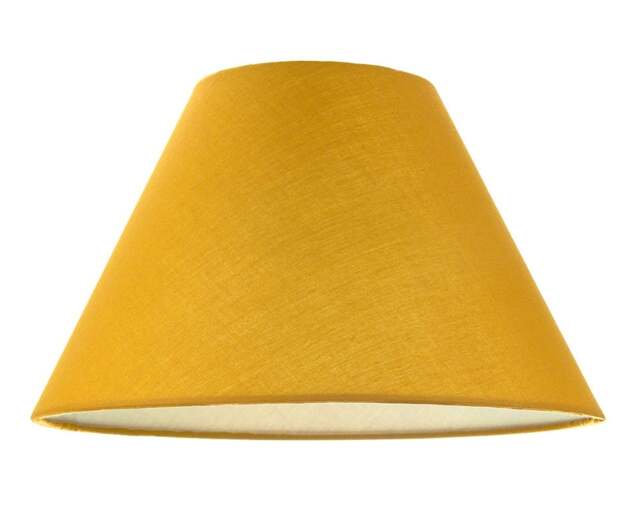 "Rackhams Traditional 12"" Ochre Cotton Coolie Lampshade Suitable for Table Lamp or Pendant" - image 1