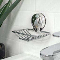 Rackhams Suctionloc Chrome Steel Suction Wall Mounted Soap Basket