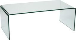 Rackhams Nova Curved Clear Glass Coffee Table for Living Room - Transparent - thumbnail 1