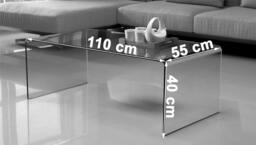 Rackhams Nova Curved Clear Glass Coffee Table for Living Room - Transparent - thumbnail 3