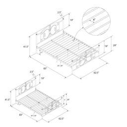 Rackhams Bombay Metal Bed White - King Size - thumbnail 5