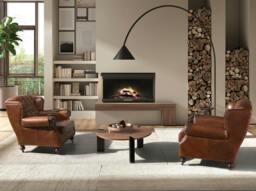 Rackhams Round Coffee Table Walnut and Black Steel 2113 - thumbnail 4