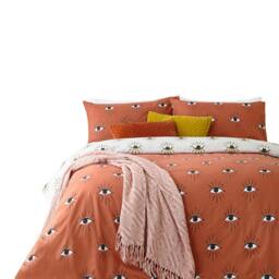 Rackhams Theia Eye Duvet Cover Set - Pink Clay - King - Pink Clay - 50% Polyester/50% Cotton - thumbnail 3
