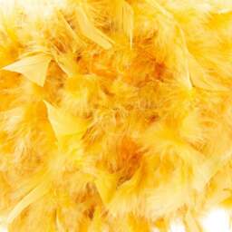 Rackhams Contemporary and Unique Large Ochre Real Feather Decorated Pendant Light Shade - thumbnail 3